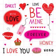 Valentine I Love You Sweetheart Cute Cartoon Vector N6