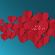 Heart Paper Sticker With Shadow Valentine&#039;s day vector illustrat N20