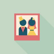 wedding photo flat icon with long shadow eps10 N51