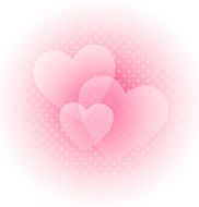 Light pink romantic background with hearts and polka dots