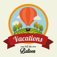 Air balloon over beige background vector illustration