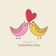 Happy Valentine&#039;s Day celebration with cute love bird