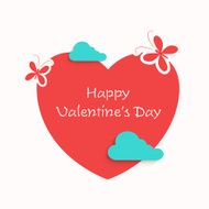 Happy Valentine&#039;s Day celebration with red heart