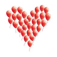 Red abstract heart balloon vector