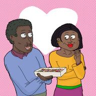 Man Sharing Box of Candy with Woman