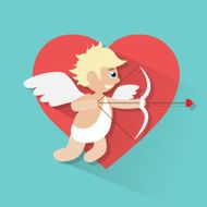 Valentine&#039;s angel with bow arrow cupid valentine holiday heart N2