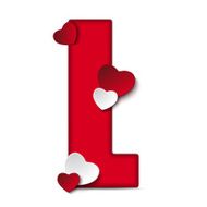 Alphabet Letters With Red Heart Valentine Day N44