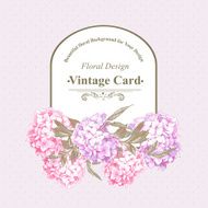 Vintage Greeting Card with Hydrangea and Peonies