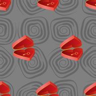 Love seamless pattern with key and open heart
