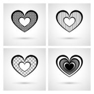 Deco Floral Heart on Gray Background Design element