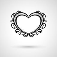 Deco Floral Heart on Gray Background Design element N5