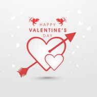 Happy Valentine&#039;s Day celebration with heart and arrow