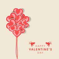 Valentine&#039;s Day celebration concept with heart shape balloons