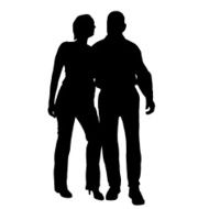 Vector silhouette of couple N103