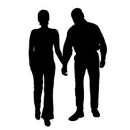Vector silhouette of couple N104