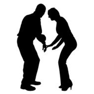Vector silhouette of couple N106