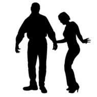 Vector silhouette of couple N107