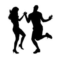 Vector silhouette of couple N108