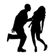 Vector silhouette of couple N110
