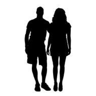 Vector silhouette of couple N111