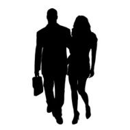 Vector silhouette of couple N112