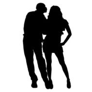Vector silhouette of couple N113