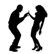 Vector silhouette of couple N115