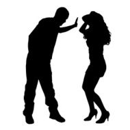 Vector silhouette of couple N116