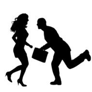 Vector silhouette of couple N117