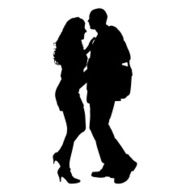 Vector silhouette of couple N118
