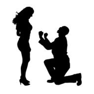 Vector silhouette of couple N120