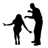 Vector silhouette of couple N121