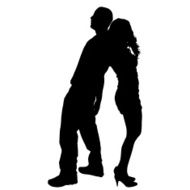 Vector silhouette of couple N123
