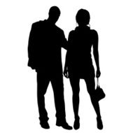 Vector silhouette of couple N124