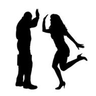 Vector silhouette of couple N127