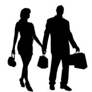Vector silhouette of couple N131