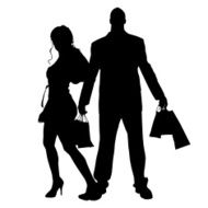Vector silhouette of couple N132