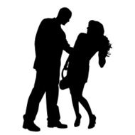 Vector silhouette of couple N133