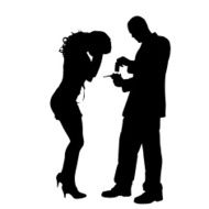 Vector silhouette of couple N134