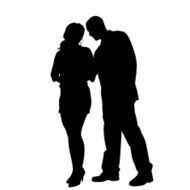 Vector silhouette of couple N135