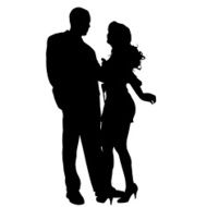 Vector silhouette of couple N136