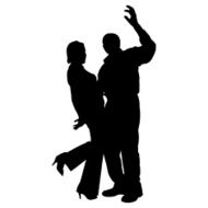 Vector silhouette of couple N137
