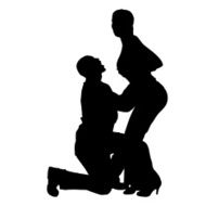 Vector silhouette of couple N138