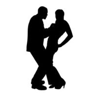 Vector silhouette of couple N139