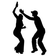 Vector silhouette of couple N140