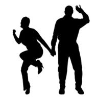 Vector silhouette of couple N141