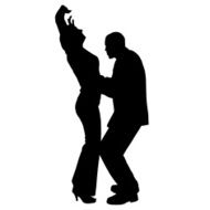 Vector silhouette of couple N142