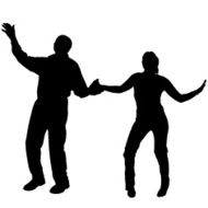 Vector silhouette of couple N144
