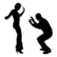 Vector silhouette of couple N145