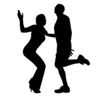 Vector silhouette of couple N146